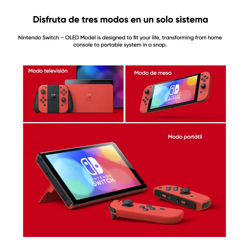 Nintendo Switch OLED Model 64GB 7.0" OLED Screen Portable Handheld Game Console HDMI 1.4 Supports Multiple Languages - QUORE