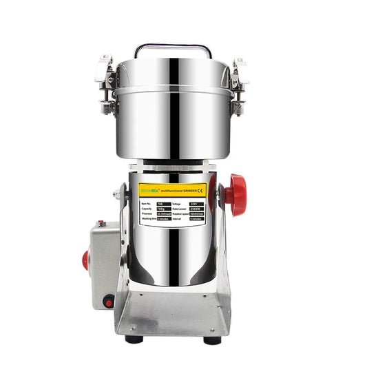 Grain Mill Electric - Professional - 700G - Herb Grinder - Sprice Grinder - Spice Mill - 304 Stainless Steel - 2500W - 220V - 26000RPM - Silver