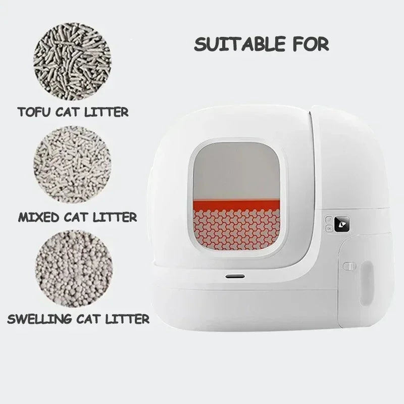 Slimme Kattenbak – Automatische Kattenbak – Zelfreinigende Kattenbak – App-gestuurde Kattenbak – Geurvrije Kattenbak – Grote Inhoud 7,6L – Veilig Met Sensoren