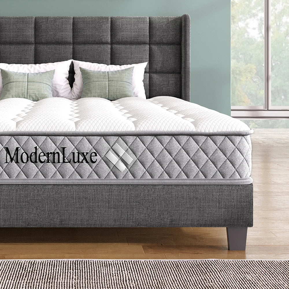 Bed – Tweepersoonsbed – Slaapkamerbed – Opbergbed – Stofbed – 180x200 cm – Opklapbare Lattenbodem – Ruime Opbergruimte - QUORE