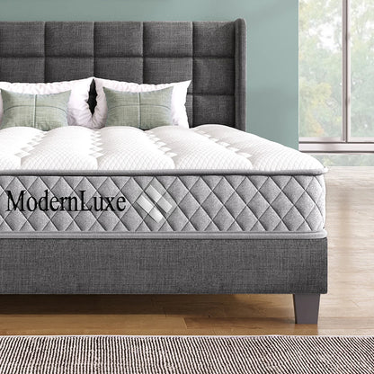 Bed – Tweepersoonsbed – Slaapkamerbed – Opbergbed – Stofbed – 180x200 cm – Opklapbare Lattenbodem – Ruime Opbergruimte - QUORE