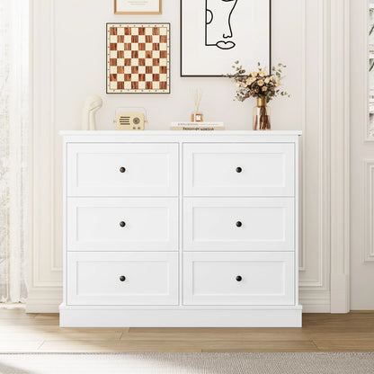 Getone Chest of Drawers Bedroom, Tall Chest of Drawers with 6 Drawers, Bedroom Furniture Storage Cupboard Cabinet  Bedroom Dresser, for Living Room Hallway 60x40x100cm, 108x87x40cm Wooden