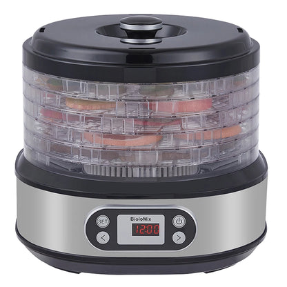 Voedseldroger – Fruitdroger – Voedsel uitdroger – Food dehydrator – Drogen machine – 6 Roestvrijstalen Trays – Digitale Temperatuur- en Timerinstelling