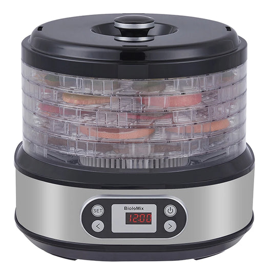Voedseldroger – Fruitdroger – Voedsel uitdroger – Food dehydrator – Drogen machine – 6 Roestvrijstalen Trays – Digitale Temperatuur- en Timerinstelling