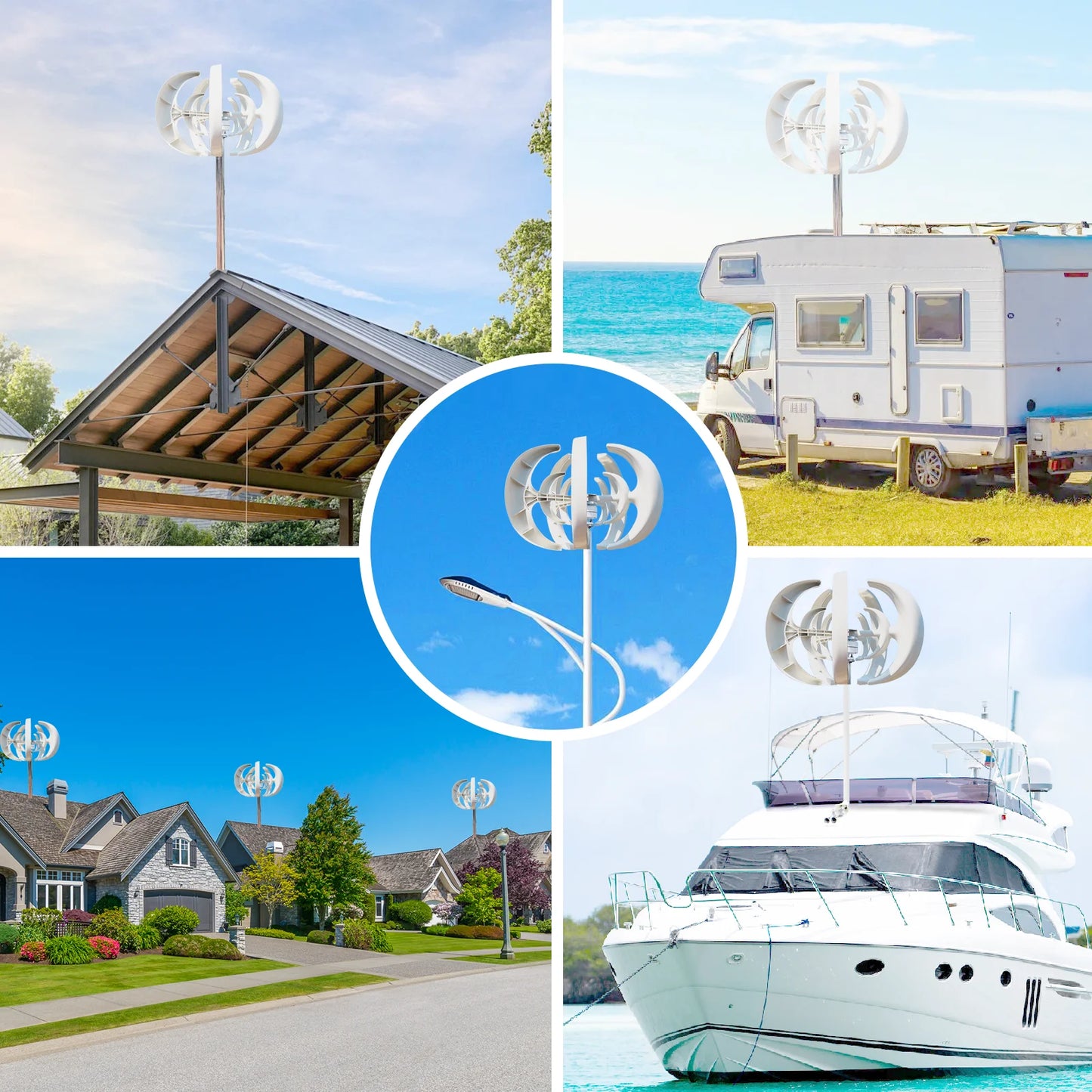 3000W Windturbine – Verticale As Generator – Windmolenset – Off-Grid Energie Systeem – 48V Variant – Met 100W Zonnepanelen – 2560Wh LiFePO4 Accu – Pure Sinusgolf Omvormer 220V - QUORE