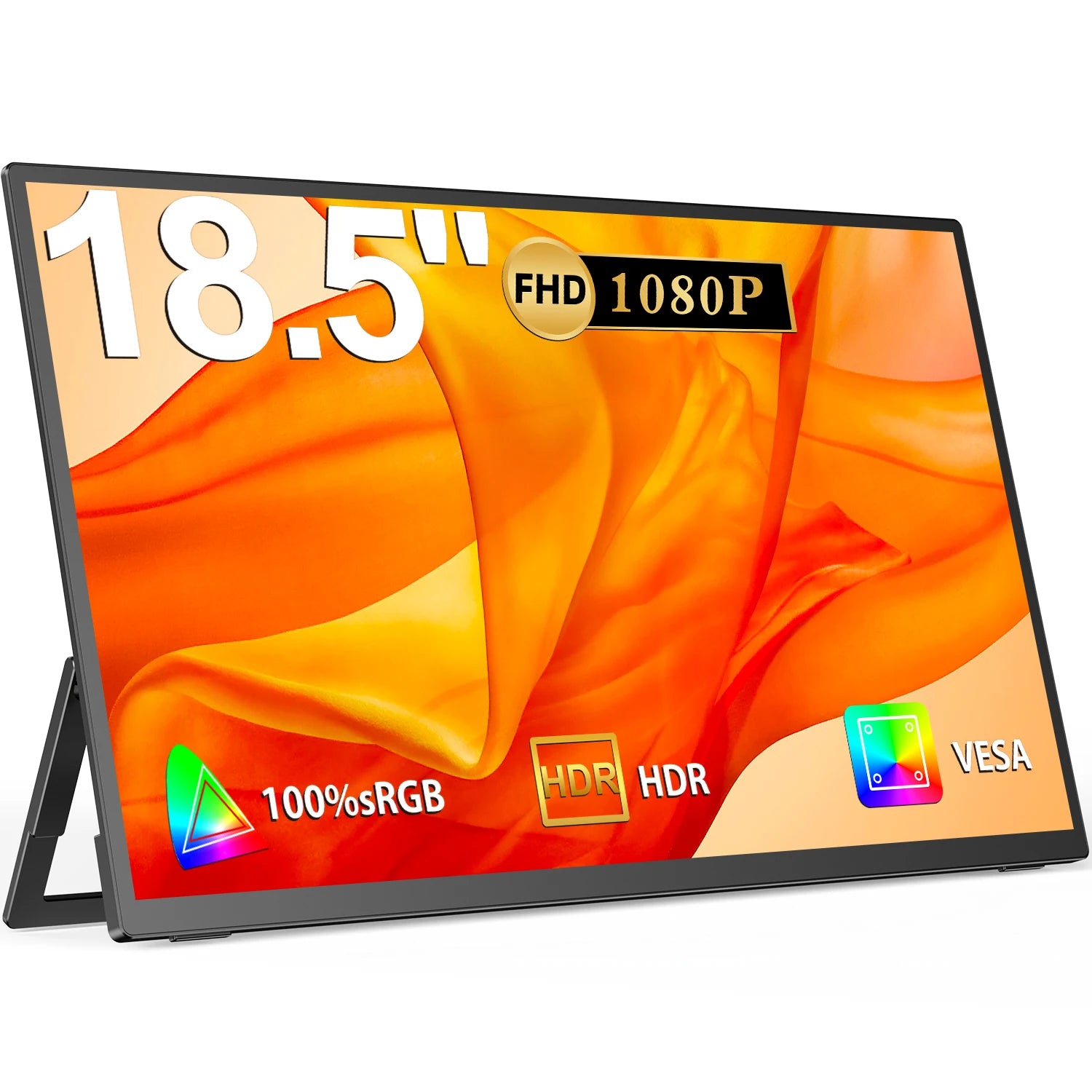 18,5 Inch Portable Monitor – Tweede Scherm – Draagbaar Display – Extern Scherm – Gaming Monitor – Full HD 1080p – 120Hz Verversingssnelheid - QUORE