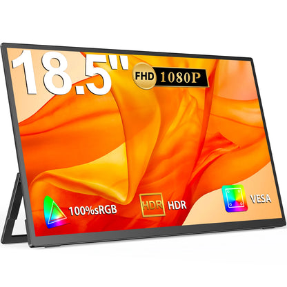 18,5 Inch Portable Monitor – Tweede Scherm – Draagbaar Display – Extern Scherm – Gaming Monitor – Full HD 1080p – 120Hz Verversingssnelheid - QUORE