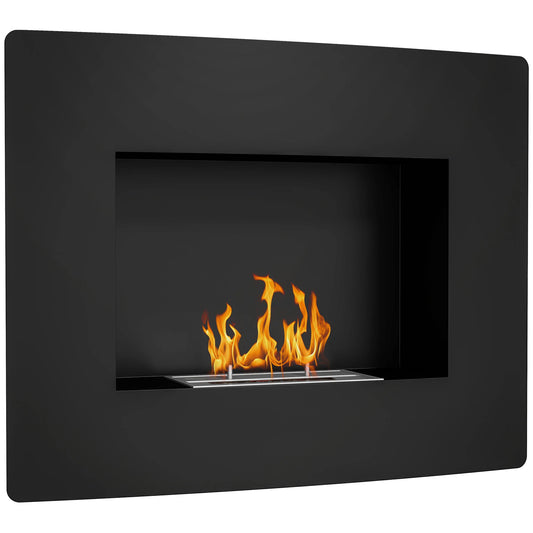 Bioethanol Haard – Wandhaard – Vuurhaard – Sfeerverwarming – Bio Ethanol Vuur – Rookvrij En Geurloos – 66x16x52 cm – RVS Hittebestendig