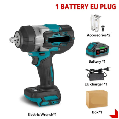 Slagmoersleutel - Slagmoersleutel met accu - Elektrische slagmoersleutel - Slagschroevendraaier - 2800 Nm - 1/2 inch - Accu slagschroevendraaier met één 18V Batterij 588VF
