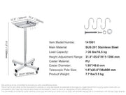Laboratoriumwagen - Wagen - Kar  - Roestvrij Staal - 1 Laag - Lab Utility Cart Medische Kar - met Vergrendelbare Universele Wielen - Lab Kliniek Keuken Salon