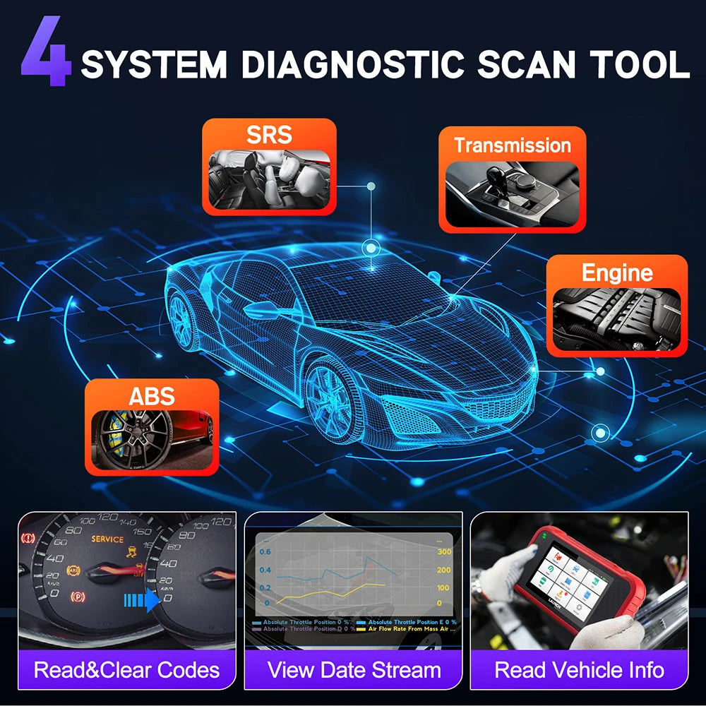 OBD2 Scanner - OBD - Uitleesapparatuur Auto - Diagnosecomputer - Storing Verwijderen - Auto Accessoires - Auto Uitlezen - 12 Reset Services - Systeem Scanner - 5" Touchscreen