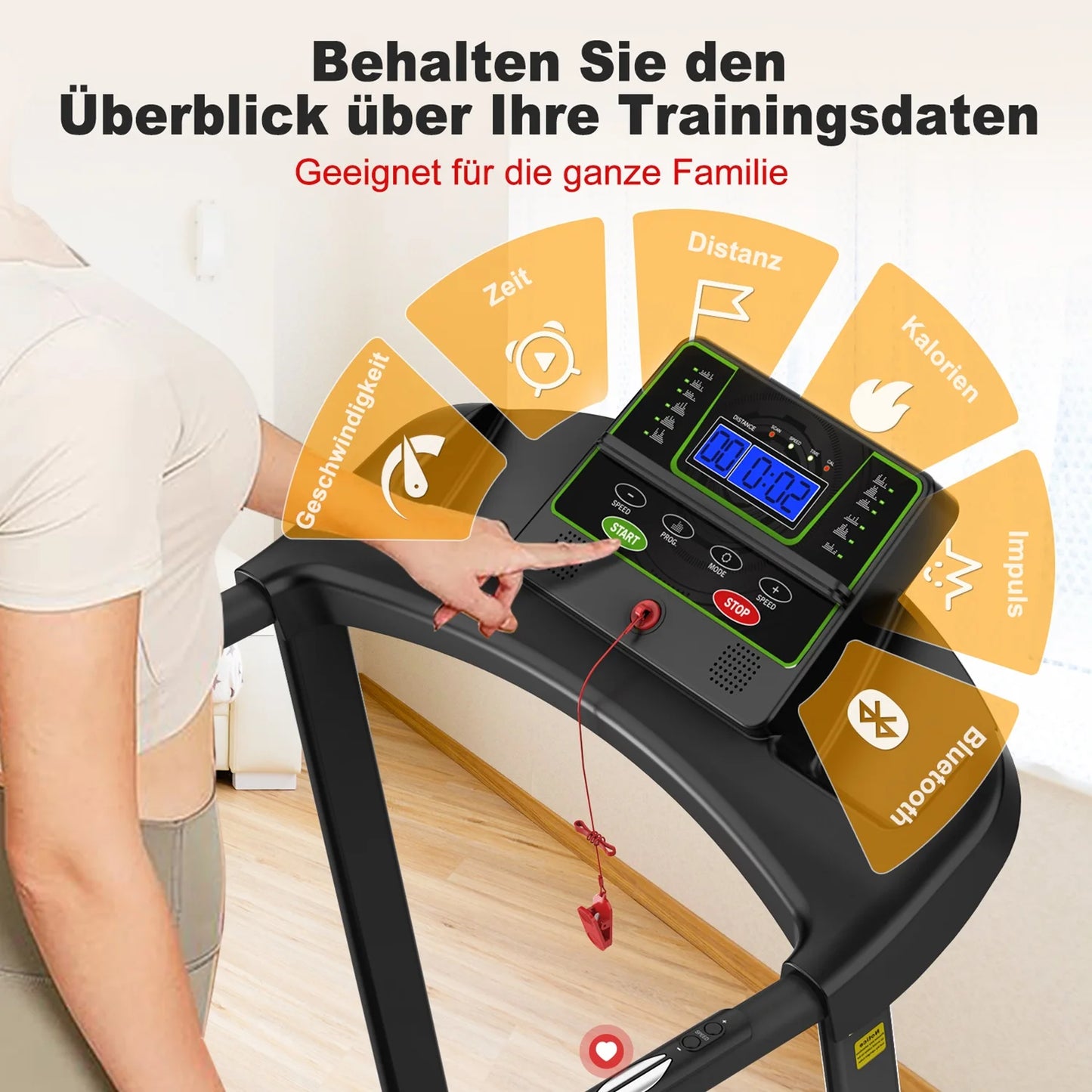 Opvouwbare Loopband – Elektrische Loopband – Home Trainer – Fitness Loopband – Hardloopband – Bluetooth Connectiviteit – Schokabsorberend Dempingssysteem