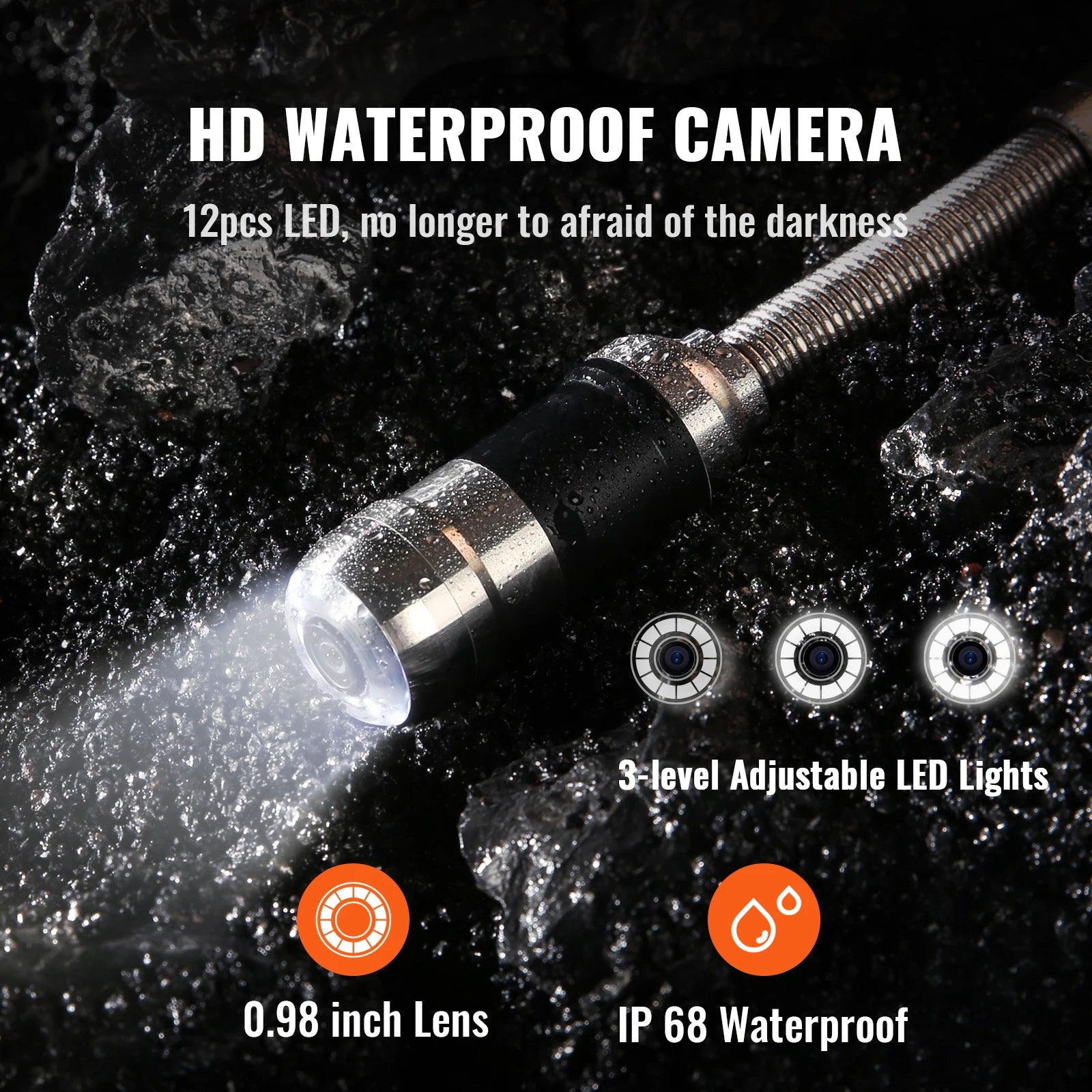 Inspectiecamera – Leidingen Camera – Afvoer Camera – Endoscoop – Inspectiescherm – 7 Inch Scherm – 40 Meter Draad - QUORE
