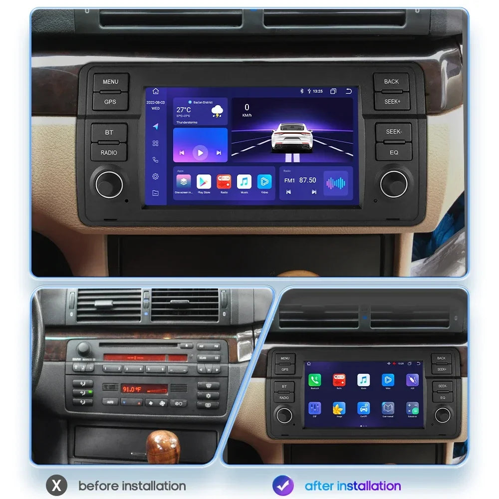CarPlay - Multimedia Autoradio - CarPlay Scherm - Autoradio - Android Automultimedia - S4 AI - voor BMW 3-serie E46 M3 1998-2001 2002 2003 2004 2005 - AutoRadio Multimedia Videospeler