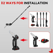 Telescopic Chainsaw - Mini Chainsaw - Electric Pruning Shears - Telescopic Chainsaw Battery - 3500W - Adjustable Height - Portable Garden Tools - 2 Battery EU Plug