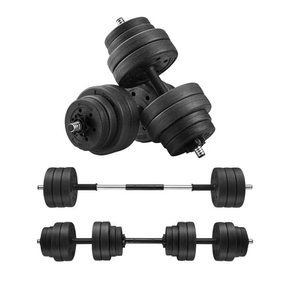 Halterset - Dumbells - Verstelbare – 30KG - Halterstang Met Gewichten – Voor Krachttraining - en Fitness - Duurzame Gewichtsplaten - Zwart - QUORE