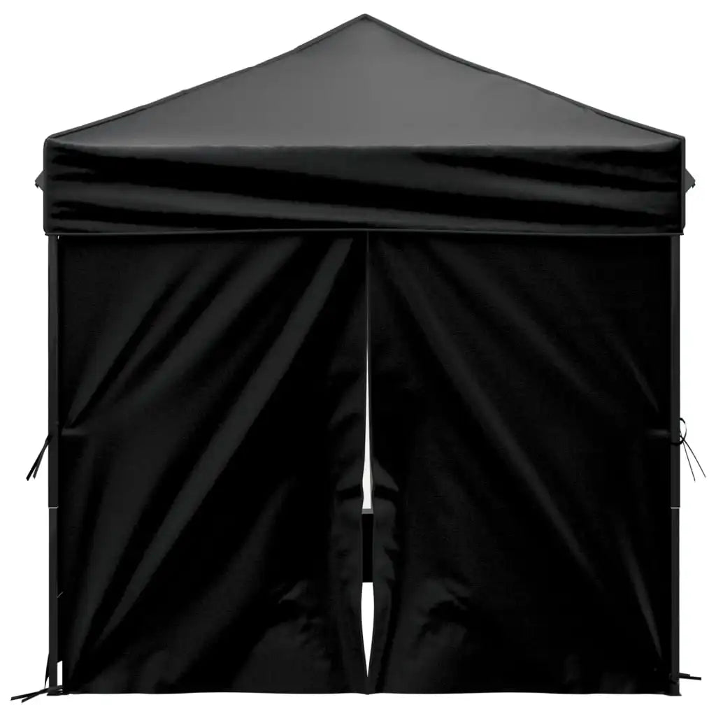 Paviljoen - Tuinpaviljoen - Partytent - Tuintent - Pop-up Kliksysteem - Stabiel - Vouwtent - met 4 zijpanelen - Opvouwbaar - Waterdicht - Hoogte Verstelbaar - 50+UV-Bescherming - voor Tuin - Buiten - Achtertuin - 210D Oxford-stof - 2 x 2 m - Zwart