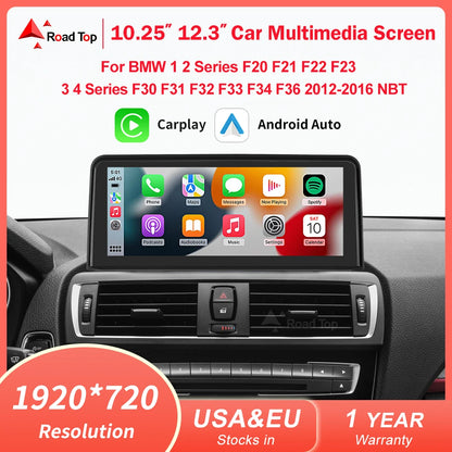 Wireless CarPlay Android Auto Car Multimedia Display For BMW 1 2 3 4 Series F20 F21 F30 F31 F32 F33 F34 F36 NBT Touch Screen