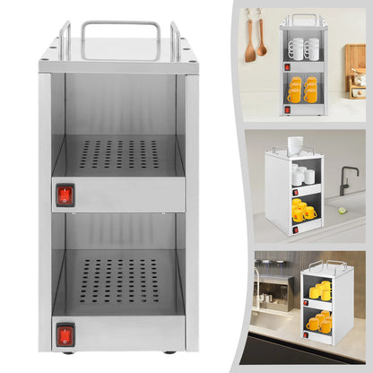 Kopjeswarmer – Mokverwarming – Bekerwarmer – Warmhoudplaat – Drankverwarmer – Roestvrij Staal – 2 Verwarmingscompartimenten – 75°C Constante Temperatuur