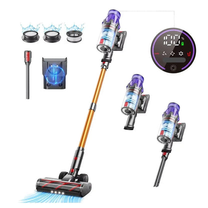 Steelstofzuiger - Stofzuiger - Draadloze - Vacuum Cleaner - 500W - 50.000PA Zuigkracht – Verwijderbare Accu – Handstofzuiger – Slimme LED-functies