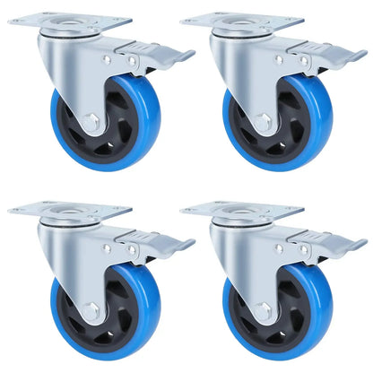 Zwenkwielen – Zwenkwiel Set – Meubelwielen – Transportwielen – Remwielen – 100mm Diameter – Draagvermogen 150kg - QUORE
