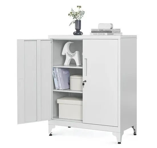 Kantoor Kast - Dossier Kast - Kantoor - Kantoorartikelen - Kast - Dressoir - Kasten - Opbergkasten Met Deuren - Boekenkast - Boeken Kast Merk - Lichtgrijs - QUORE