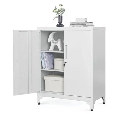 Kantoor Kast - Dossier Kast - Kantoor - Kantoorartikelen - Kast - Dressoir - Kasten - Opbergkasten Met Deuren - Boekenkast - Boeken Kast Merk - Lichtgrijs - QUORE