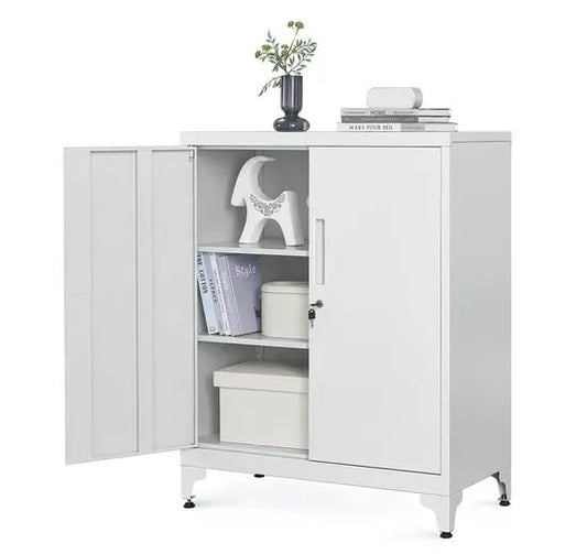Kantoor Kast - Dossier Kast - Kantoor - Kantoorartikelen - Kast - Dressoir - Kasten - Opbergkasten Met Deuren - Boekenkast - Boeken Kast Merk - Lichtgrijs - QUORE