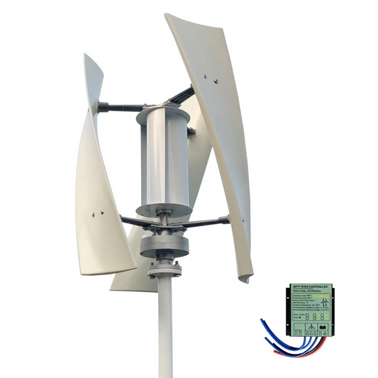 Windturbine - Windmolen - Windturbine Generator - Windenergie - Verticaal As - 5000W - 48V - Met controller - 3 Messen - Stille en Efficiënte Energieoplossing - voor Thuisgebruik
