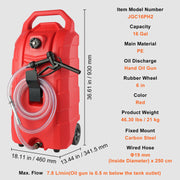 Jerrycan - Draagbare brandstoftank - Draagbare brandstofoliedoos - Gasopslagtank - met handoliepistoolaansluiting - Antistatisch - voor boot jachtmotor marine buitenboordmotor - Rood