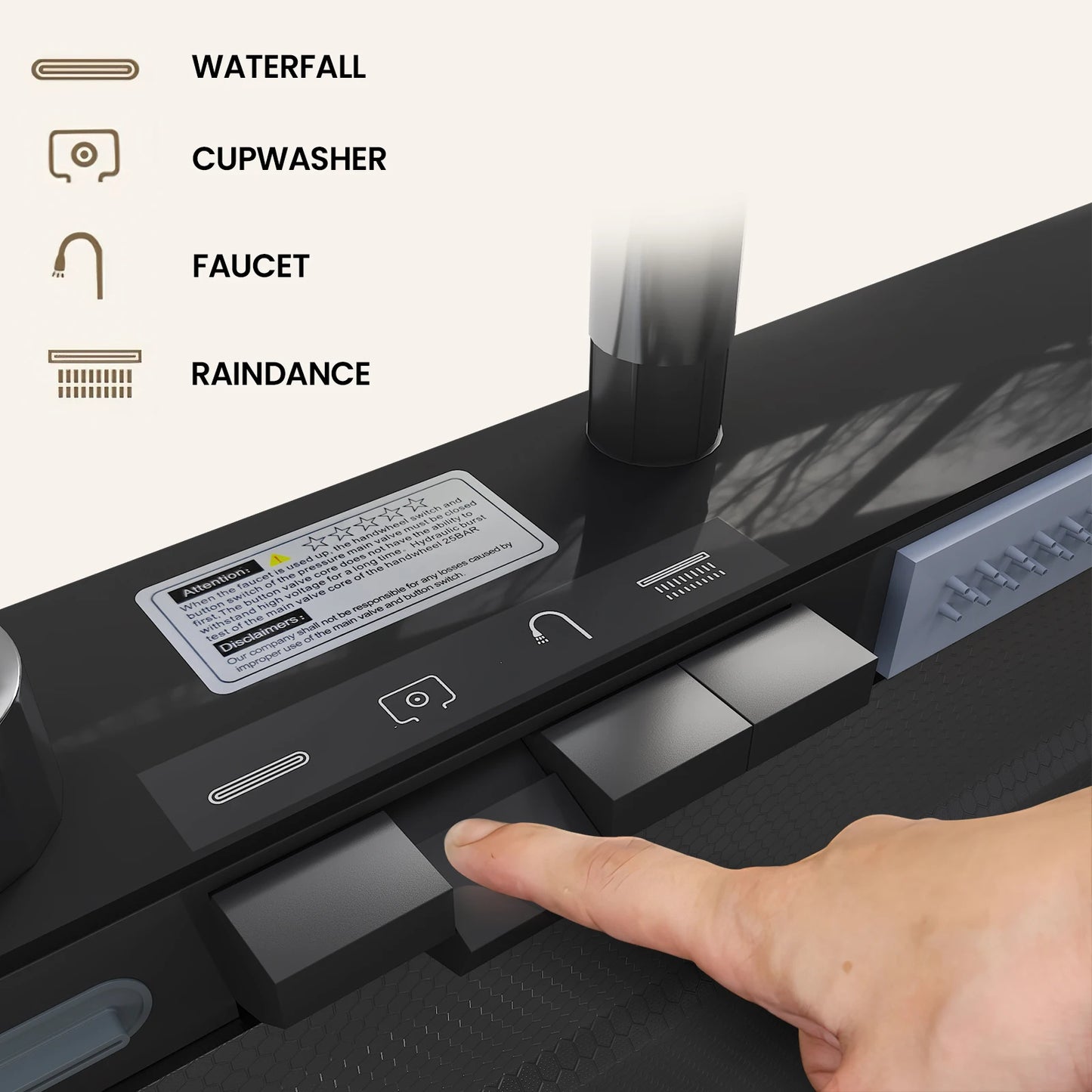 Multifunction Digital Display Kitchen Sink Smart Kitchen Sinks Stainless Steel Sink with Two Integrated Waterfall Taps