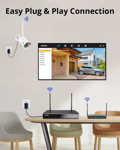 Draadloze Beveiligingsset – Wifi Beveiligingscamera – IP Camera Systeem – CCTV Camera Set – 4 Camera’s 3MP – IP66 Waterdicht – Nachtzicht 30 Meter