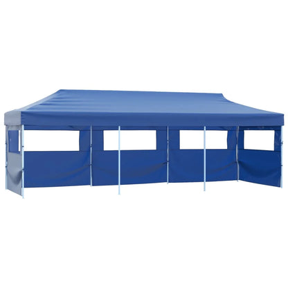 Partytent – Tuinpaviljoen – Ontvangsttent – Opvouwbare Tent – Markt Tent – 3x9 Meter – Waterdicht Oxford Polyester – Staal Frame - Blauw