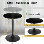 Table - Bar Table - Bistro Table - Round Bar Table - 360° Rotatable Bar Table - Height Adjustable - For Balcony Reception - Dining Room - Table Diameter 52cm - Foot Diameter 45cm - Height 69.5-91.5cm - Black