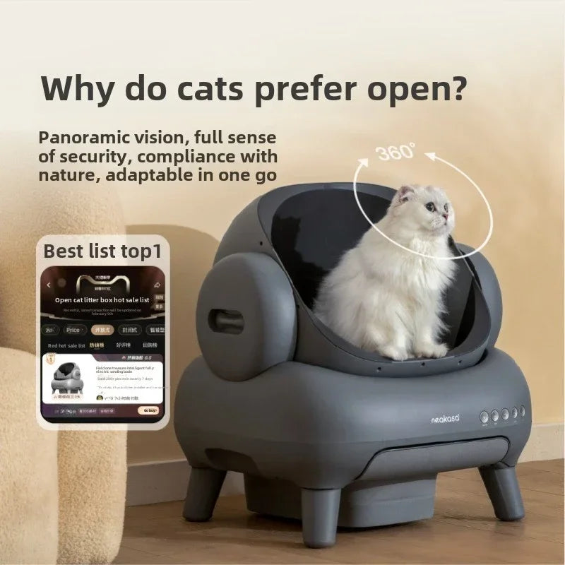 Automatische Kattenbak – Slimme Kattenbak – Zelfreinigende Kattenbak – Geurvrije Kattenbak – Hygiënische Kattenbak – 11 Liter Opvangbak – Volledig Afgesloten Ontwerp