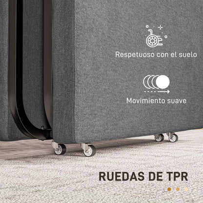 Opvouwbed – Vouwbed – Opklapbed – Logeerbed – Eenpersoonsbed – Inklapbaar Met Matras – Verstelbare Rugleuning 5 Standen - Grijs - QUORE