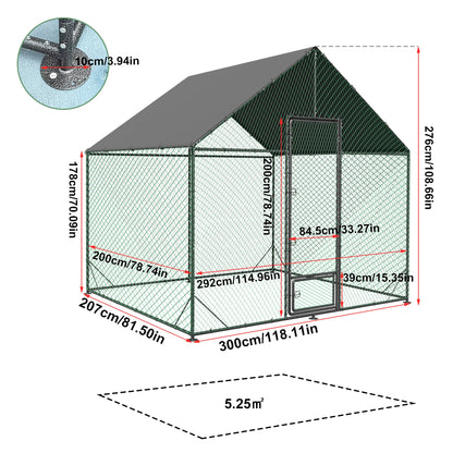 Kippenren – Buitenren – Pluimveeverblijf – Hennenren – Duivenren – Large Variant – Stevig IJzeren Frame – UV-Bestendige Afdekking