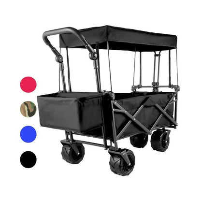 Bolderkar - Bolderwagen - Opvouwbare - Tuinkar - Tuinwagen - Tuintrolley - met Verstelbare Handgreep en Afneembare Luifel - Oxford Stoffen Winkelwagen - voor Outdoor, Camping & Strand - Bolderkarren - Karretje -Draagvermogen 100kg - Camouflage