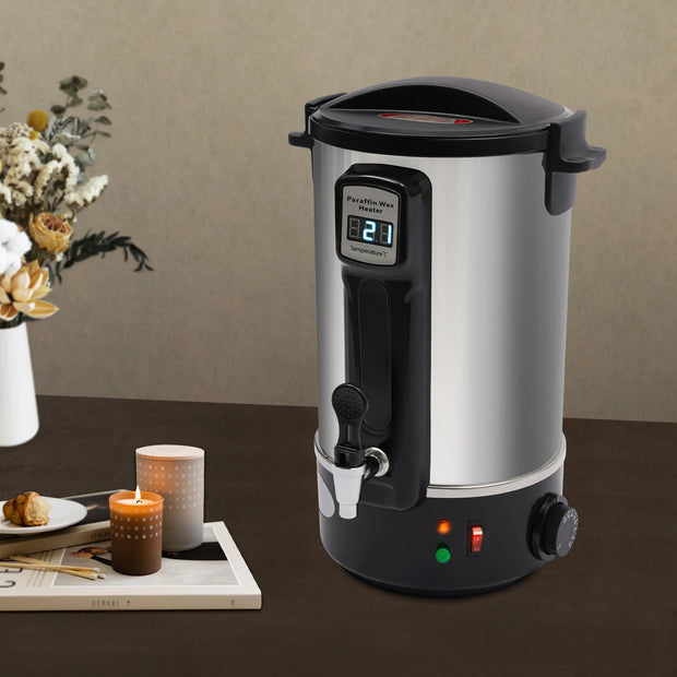 Elektrische Wassmelter - Wazsmelter - Kaarsen Maken - Kaarswas -   Verwarmingspot - 12L/1100W - 3,92 kg - Grijs
