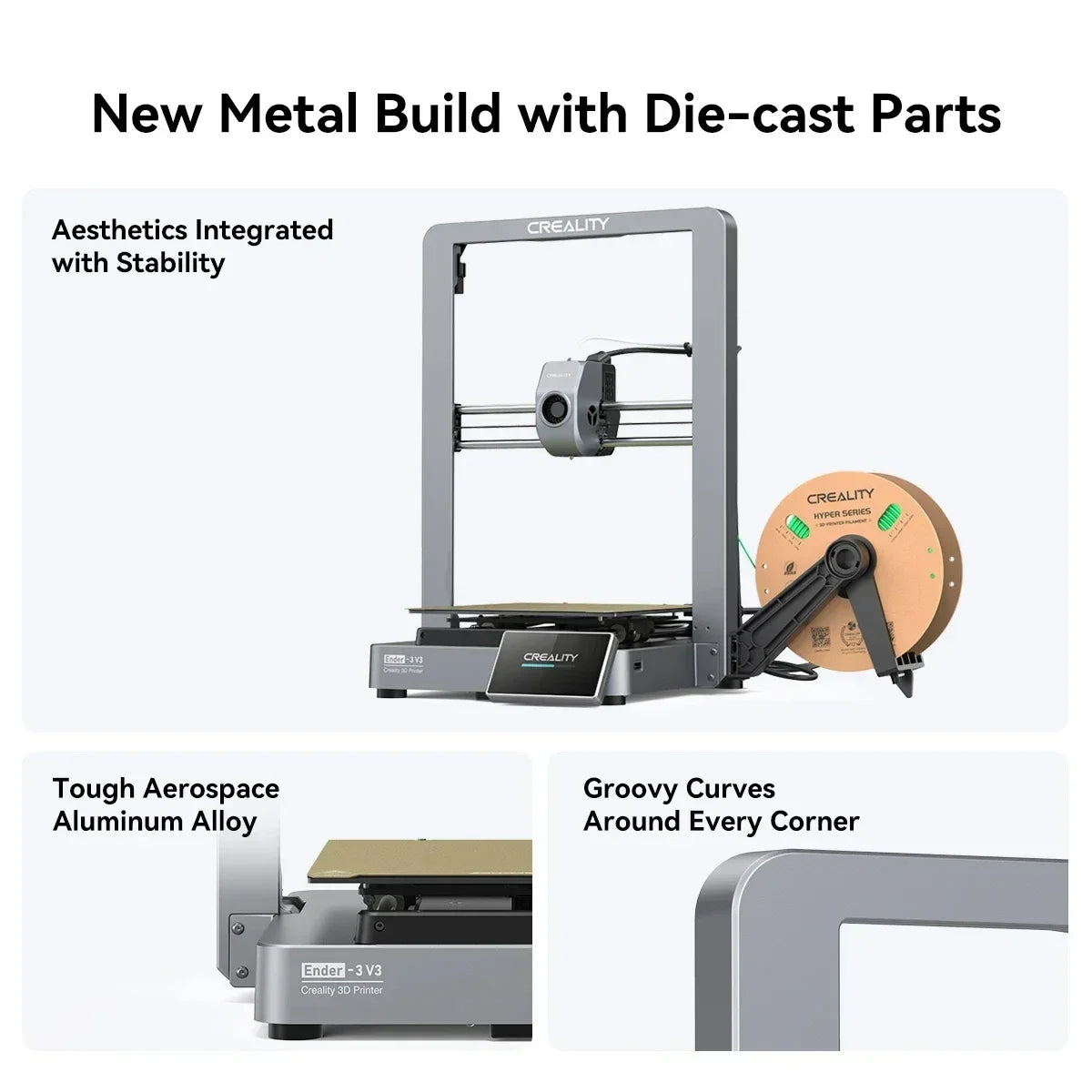 Creality - Ender-3 V3 KE - 3D Printer - 3d Printer Bouwpakket - 220V - 60W - Afdruksnelheid 600mm/s - Zwart - QUORE
