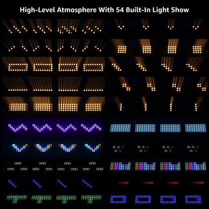 Wall Wash LED Lichtset – Wasverlichting – Podiumverlichting – DJ Licht – RGB Sfeerverlichting – 2Pcs EU Plug – 200W Krachtige RGB & Warmwit LED – Swingende Vierkante Laser Curtain Effect