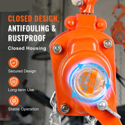 Manual Chain Hoist - Chain Hoist - Pulley - Wire Rope Hoist - 0.5T5FT - Manual Lever Chain Hoist - G80 Galvanized Carbon Steel with Weston Double-Pawl Brake