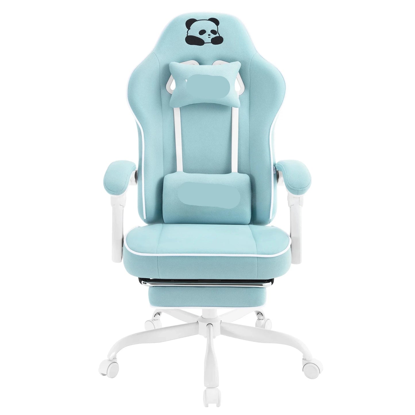 Ergonomische Gaming- En Bureaustoel – Comfortabele Stoel – Mesh Bureaustoel – Met Voetensteun – Verstelbare Kussens – Sterk Metalen Frame - Lichtblauw
