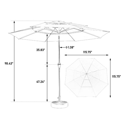 Parasol – XXL Parasol – Tuinparasol – Buitenscherm – Zonnescherm – 3 Meter Diameter – Weerbestendig Polyester