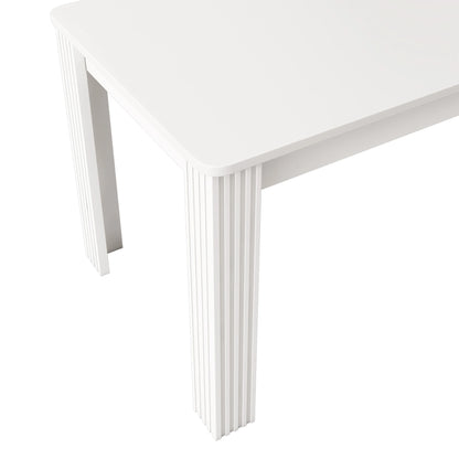 Eettafel – Tafel – Keukentafel – Eetkamertafel – Meubel – Wit Blad – Ruim Tafelblad 120-160 cm – Stevige Dikke Poten