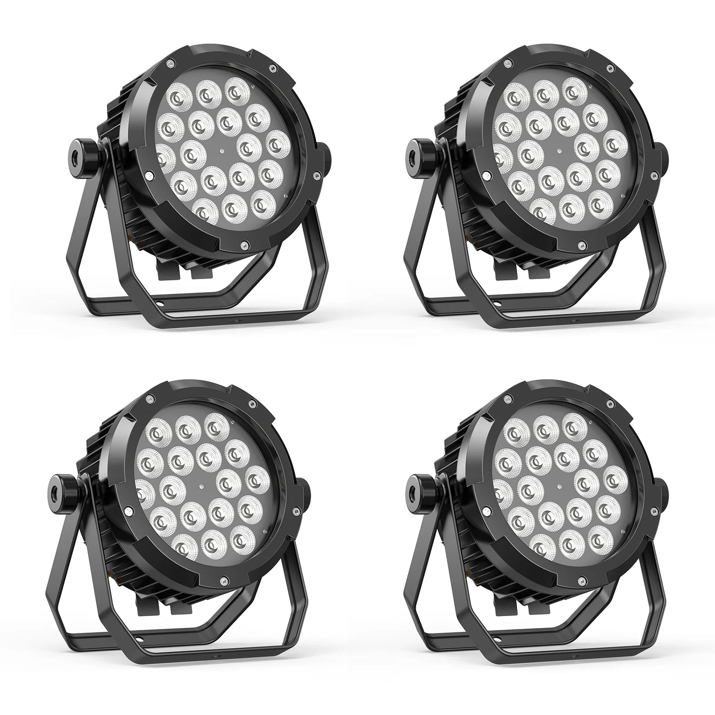 LED Stageverlichting – LED Par Lampen – DJ Verlichting – Feestverlichting – Podiumlicht – Set van 4 – 150W per Licht – Waterdicht IP65 – RGBWA+UV Kleurenmix