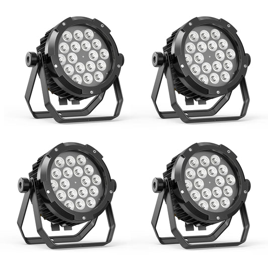 LED Stageverlichting – LED Par Lampen – DJ Verlichting – Feestverlichting – Podiumlicht – Set van 4 – 150W per Licht – Waterdicht IP65 – RGBWA+UV Kleurenmix