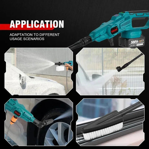 OneVan - Elektrische Autowasmachine - Hogedrukreiniger - Terrasreiniger - Elektrisch Waterpistool - Spyra - Borstelloze Motor - 6 in 1 - 18V - 3500W - 200Bar