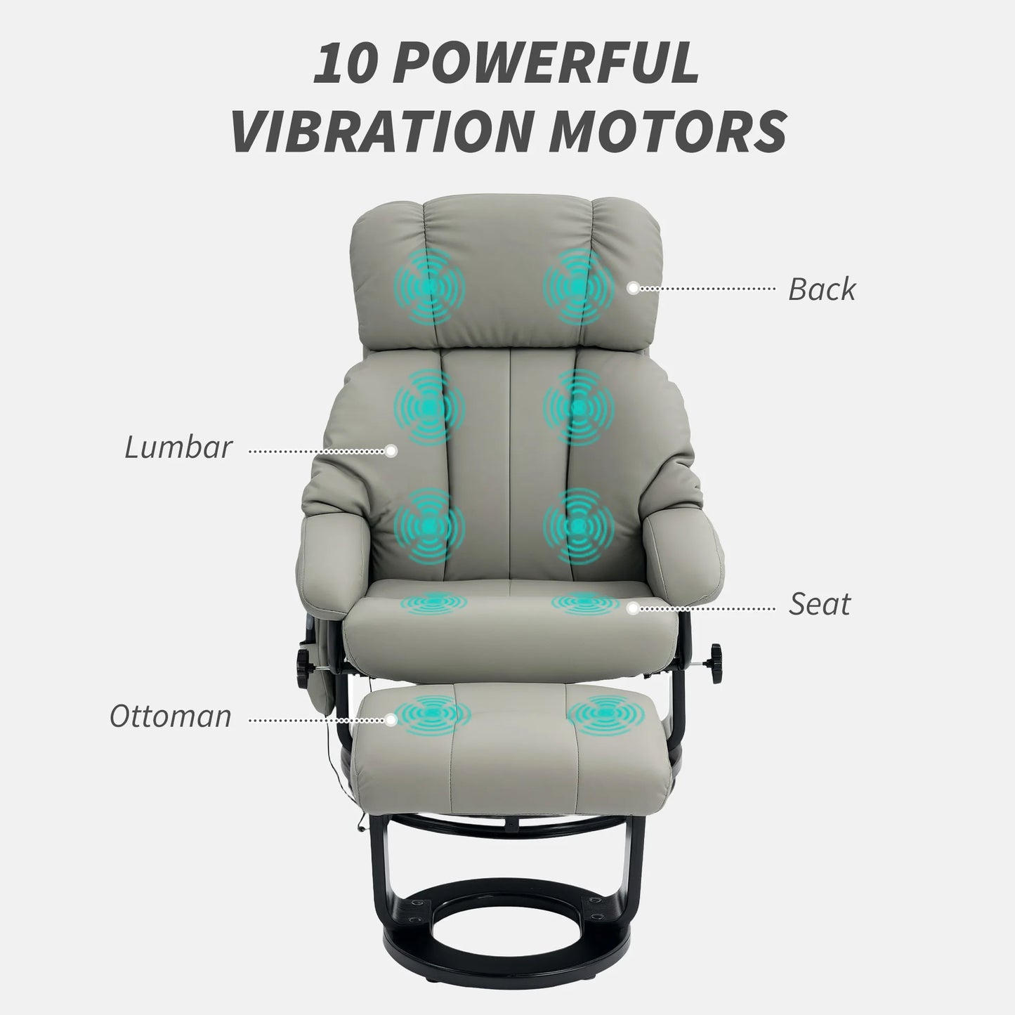 Relaxfauteuil – Massagestoel – Relaxstoel – Zithoekstoel – 10 Massagepunten – Verstelbare Rugleuning