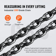 Chain Hoist - Manual Chain Hoist - Pulley - Pulley - 1 Ton - 10 FT - with Come Along G80 Galvanized Carbon Steel - for - Garage Factory Dock